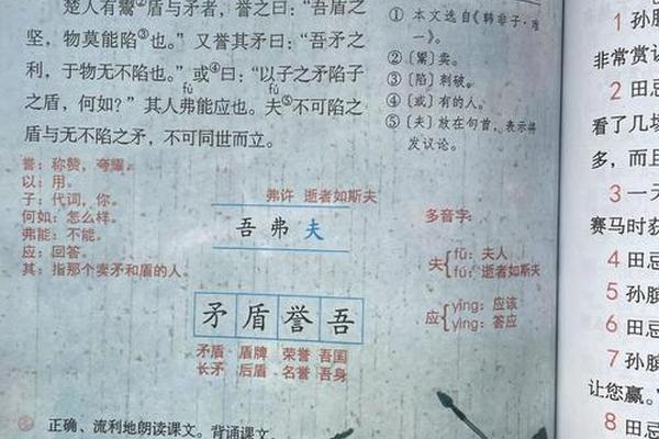 痣相矛盾的课文笔记(自相矛盾课文原文)