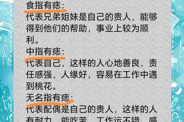 食指痣相解析,痣相图解10大福痣