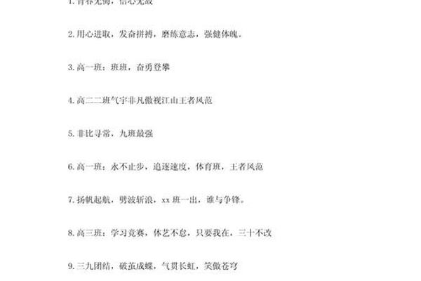 跑操口号八字