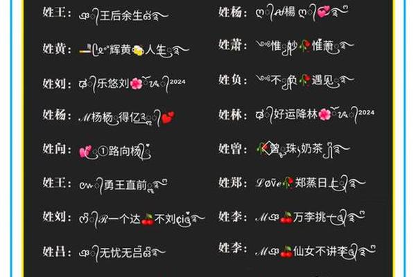 姓名排版帅气网名
