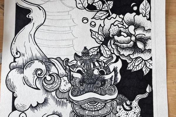 中华优秀文化绘画素描简单、弘扬中国传统文化素描
