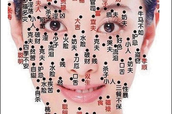 女人面相桃花痣相大全图解_女人面部桃花痣相最准图