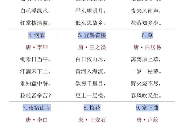 传统经典诗词吟诵一年级-一年级传统文化经典篇目