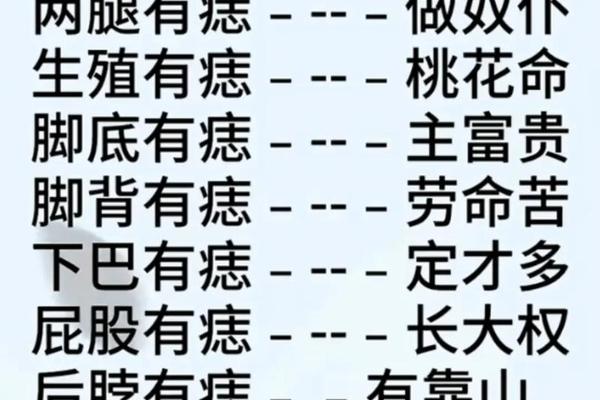 小拇指痣相大全;男人身上痣相大全图解