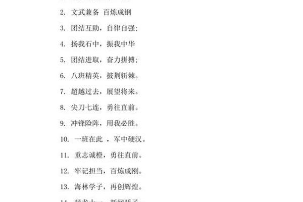 八字跑操口号