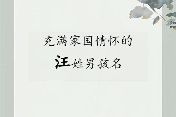 汪姓男宝宝起名字