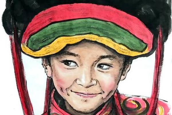 彝族文化绘画,彝族人物绘画