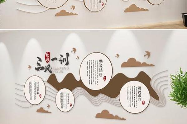 古风文化墙模板打印,仿古文化墙效果图