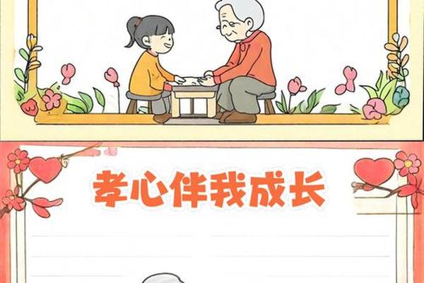慈孝文化进校园活动手抄报、10秒画一个孝心画
