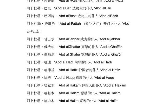 中东人姓名构成