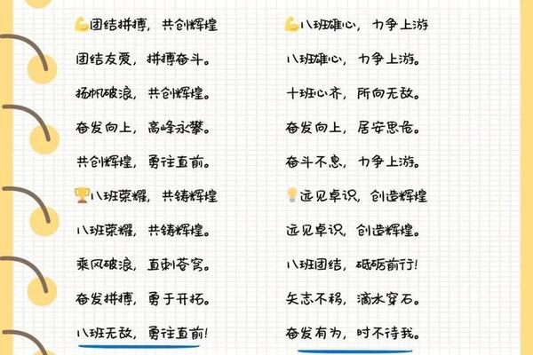 班级口号八字