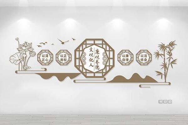 古风文化墙壁画(古风文化墙创意设计图片)