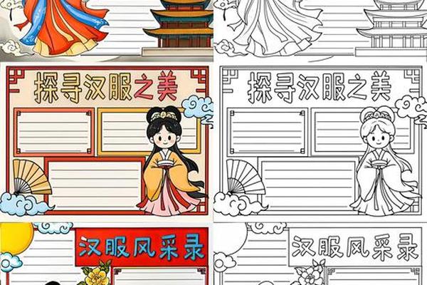民族服饰文化手抄报简单 传统服装手抄报图片