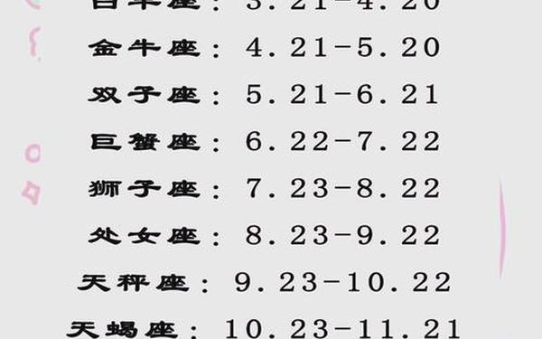 1 12星座月份表_正确的十二星座月份表