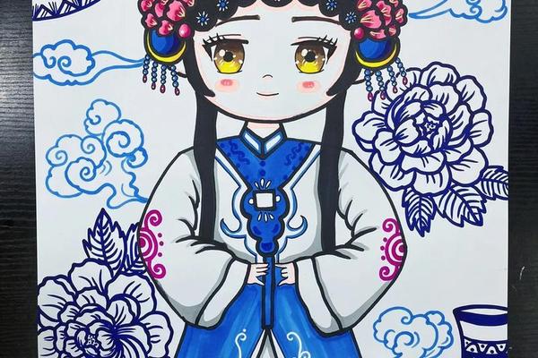 传统戏曲绘画儿童;戏曲绘画作品