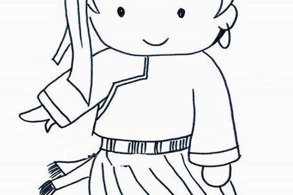 民族传统服装简笔画,民族服装图片绘画 民族传统服装简笔画,民族服装图片绘画