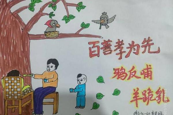 慈孝文化绘画一年级(小学生孝心画)