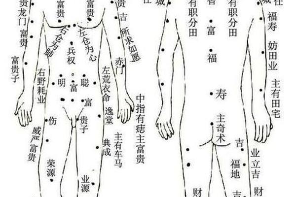 身体背后痣相、女人痣相图解
