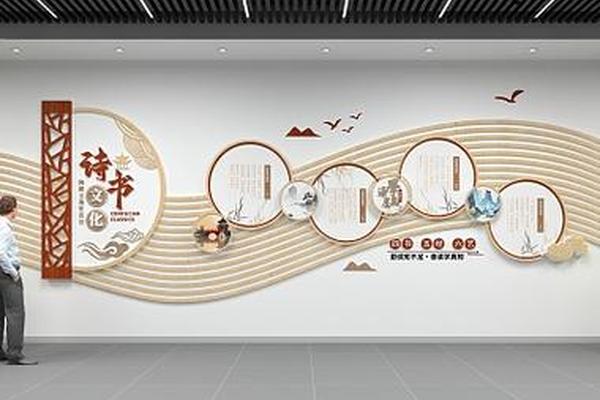 诗词文化墙设计图片-仿古文化墙效果图