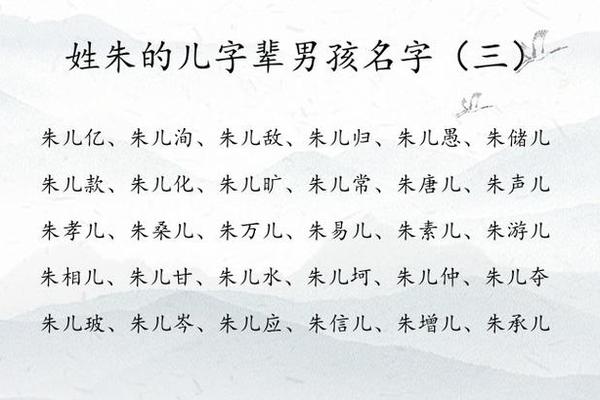 朱姓宝宝起名大全男孩