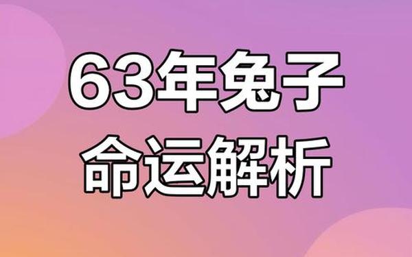 63年属兔人属于什么命 63年属兔人属于什么命