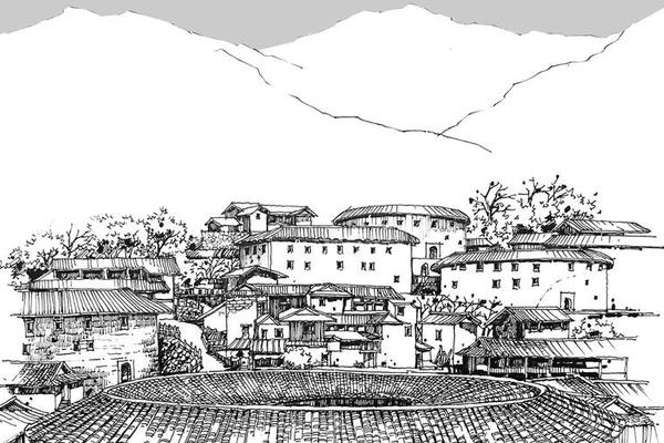 客家文化绘画简笔画_客家文化主题画