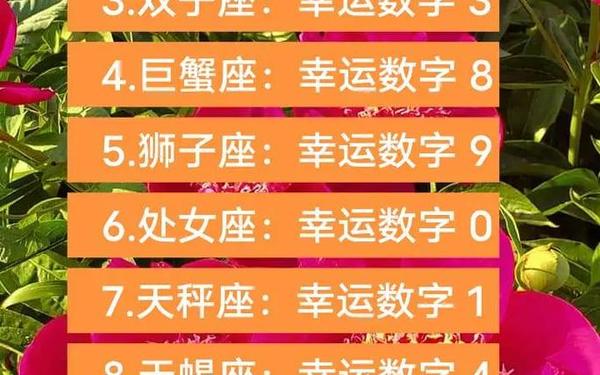 今天的幸运星座_今天的幸运数字是什么