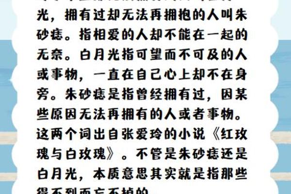 白月光和朱砂痣相(朱砂痣和白月光是什么)