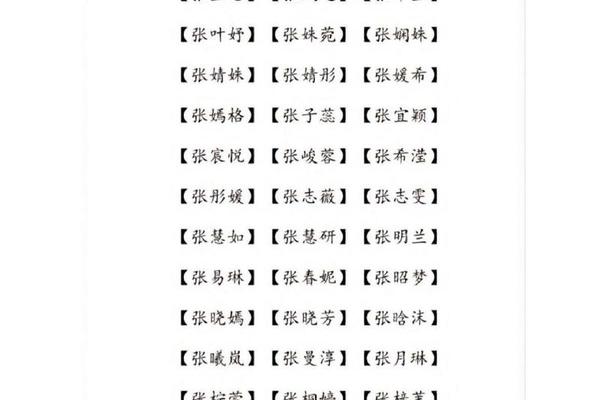 张姓名字跟金姓名字大全