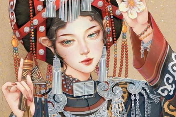 彝族文化绘画,彝族人物绘画
