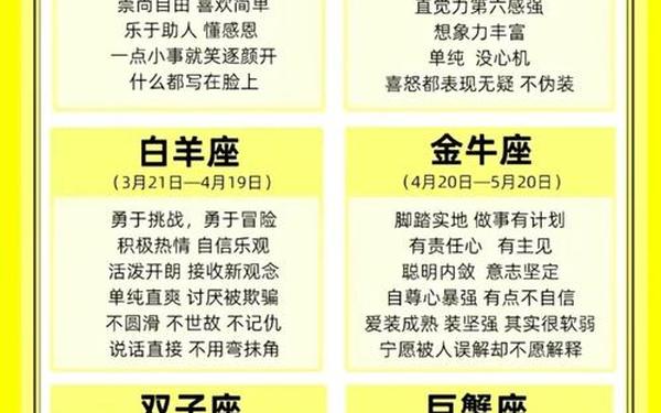 十二星座日期表阳历-星座表十二星座时间表 十二星座日期表阳历-星座表十二星座时间表