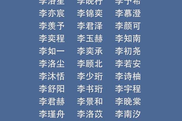 姓名配对李姓男孩姓名大全