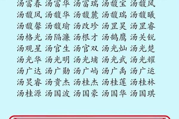 汤姓名字大全