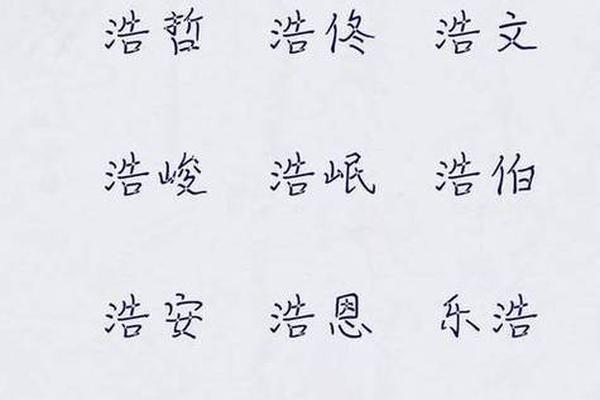 好姓名浩字的男姓名