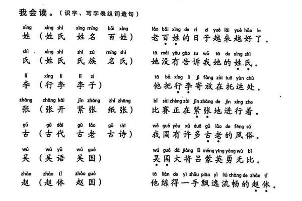 姓名 儿歌