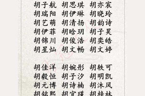胡姓宝宝起名大全