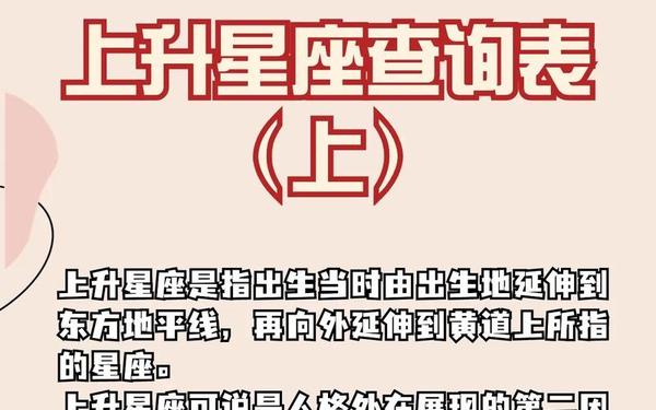 天蝎座的上升星座-上升星座查询表入口免费