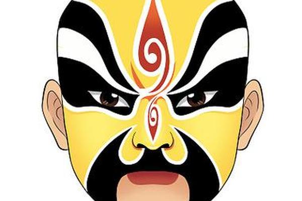国粹京剧脸谱q版卡通图案-京剧元素图案设计