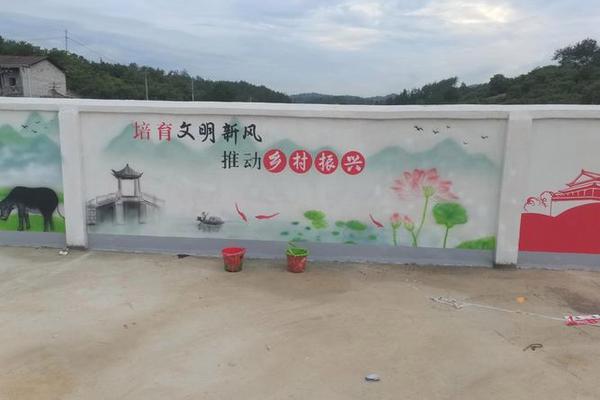 乡村文化墙绘画;墙绘