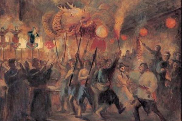 中国民俗文化油画作品展示 中国式油画