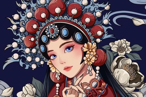 京剧文化插画 戏曲人物插画