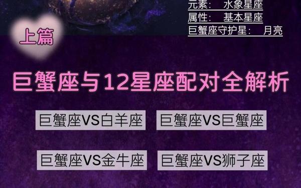 巨蟹座是几月份到几月份 巨蟹座最佳配对第一名