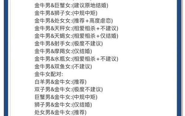 金牛座 金牛座配对—金牛座的最佳配对表