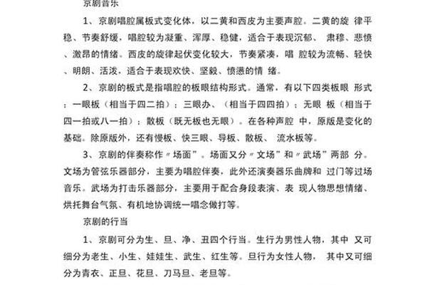 传统戏曲包括—有关戏曲方面的知识
