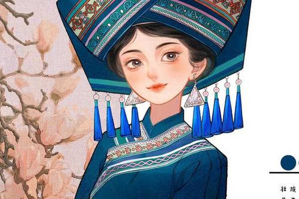 壮族文化元素绘画组合画-广西壮族民族元素图案