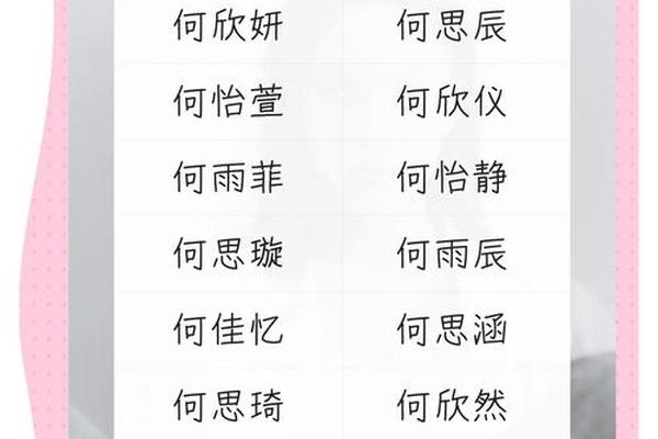 何的姓名大全