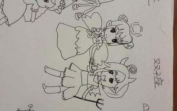 十二星座仙女简笔画 简单图片-12星座最萌简笔画