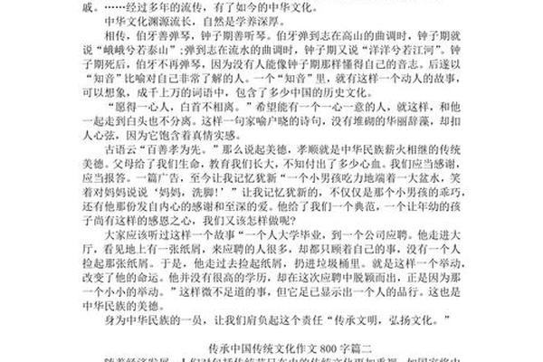 中华文化传承(中华文化传承作文800字)